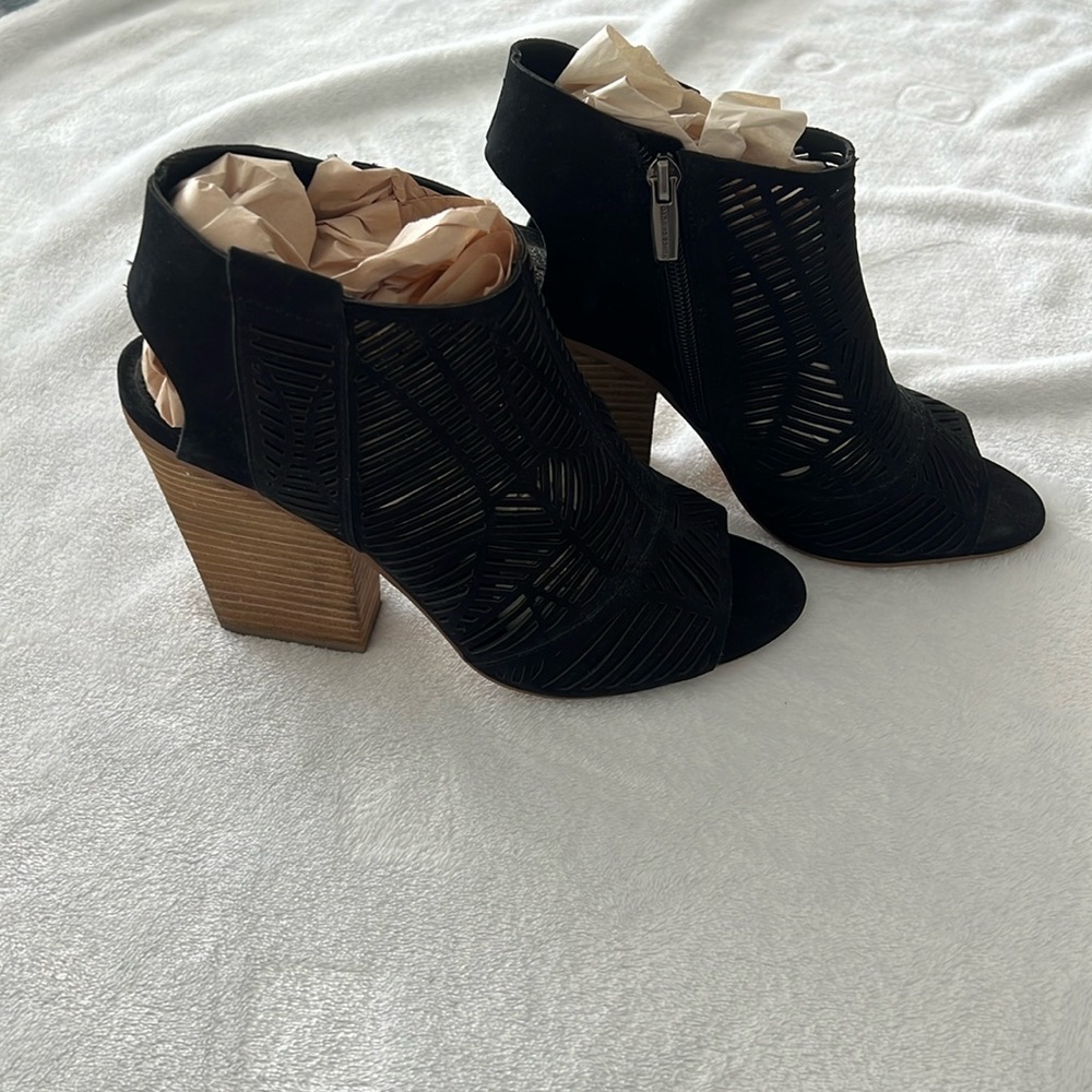 New Vince Camuto Black, Open Toe, Open Mesh, Leat… - image 1